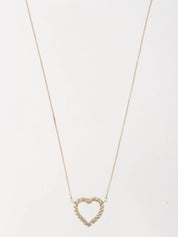 18K925 Twisted Heart Necklace in Silver/Gold