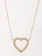 18K925 Twisted Heart Necklace in Silver/Gold