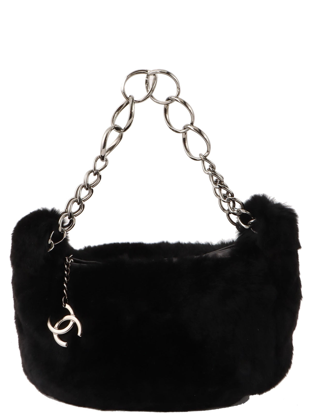 2001年頃製　ラパンファーCCマークチャームチェーンハンドバッグ　ブラック