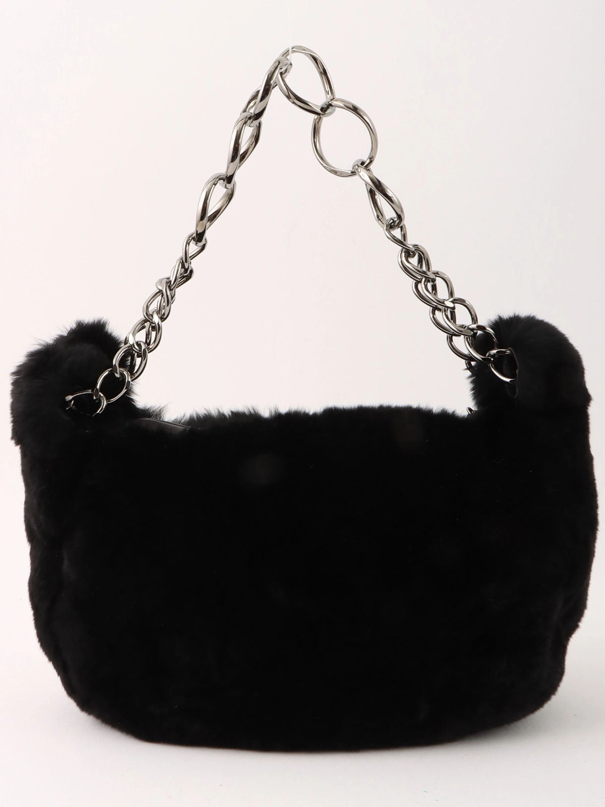 2001年頃製　ラパンファーCCマークチャームチェーンハンドバッグ　ブラック