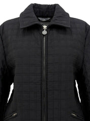 Nylon Medusa Zip-Up Jacket in Black