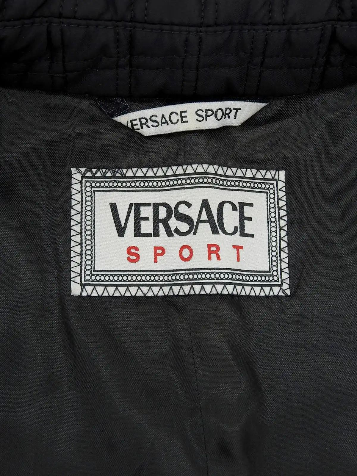 Nylon Medusa Zip-Up Jacket in Black