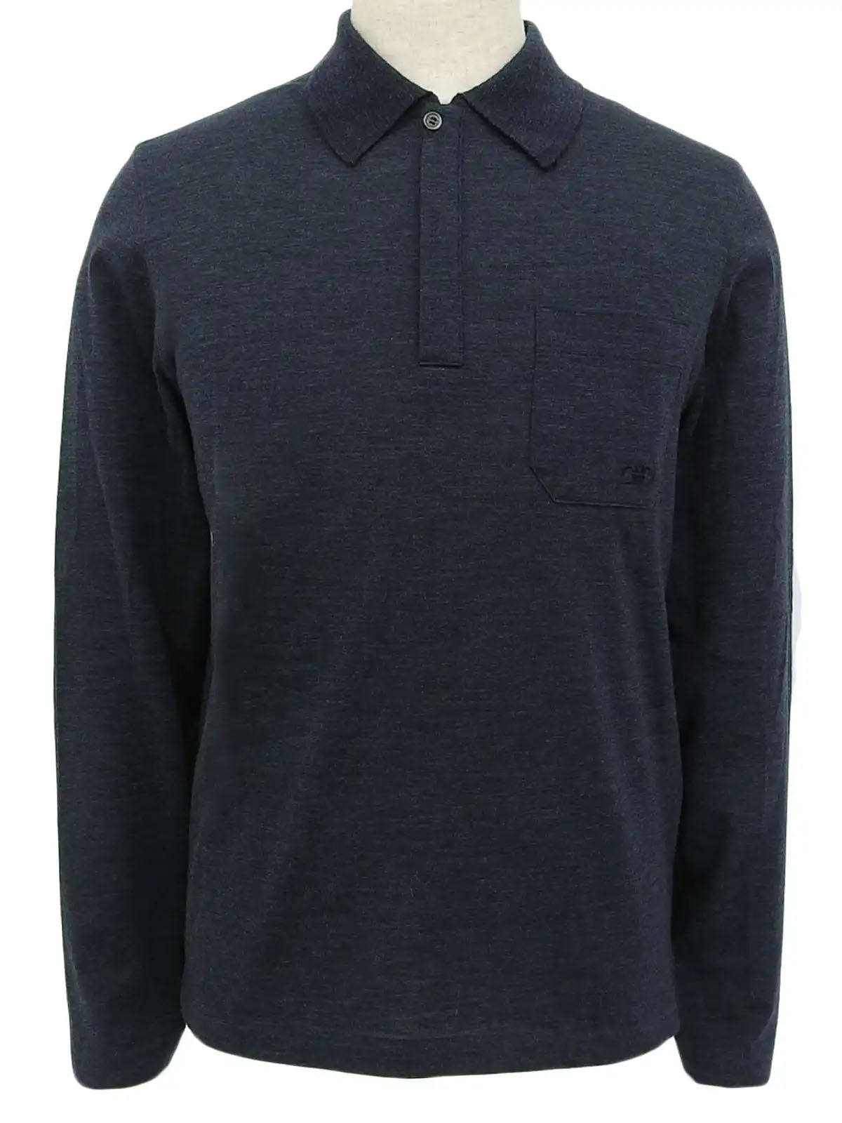 Gancini Embroidered Long Sleeve Knit Top in Navy