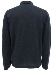 Gancini Embroidered Long Sleeve Knit Top in Navy