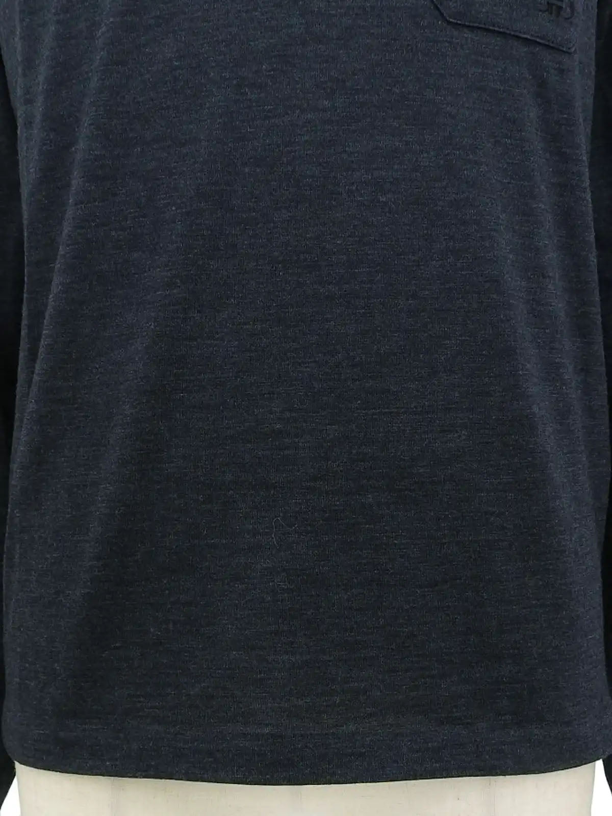 Gancini Embroidered Long Sleeve Knit Top in Navy