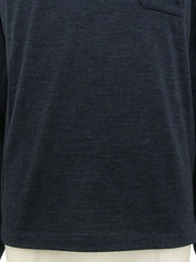 Gancini Embroidered Long Sleeve Knit Top in Navy