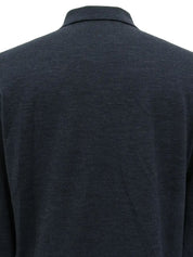 Gancini Embroidered Long Sleeve Knit Top in Navy