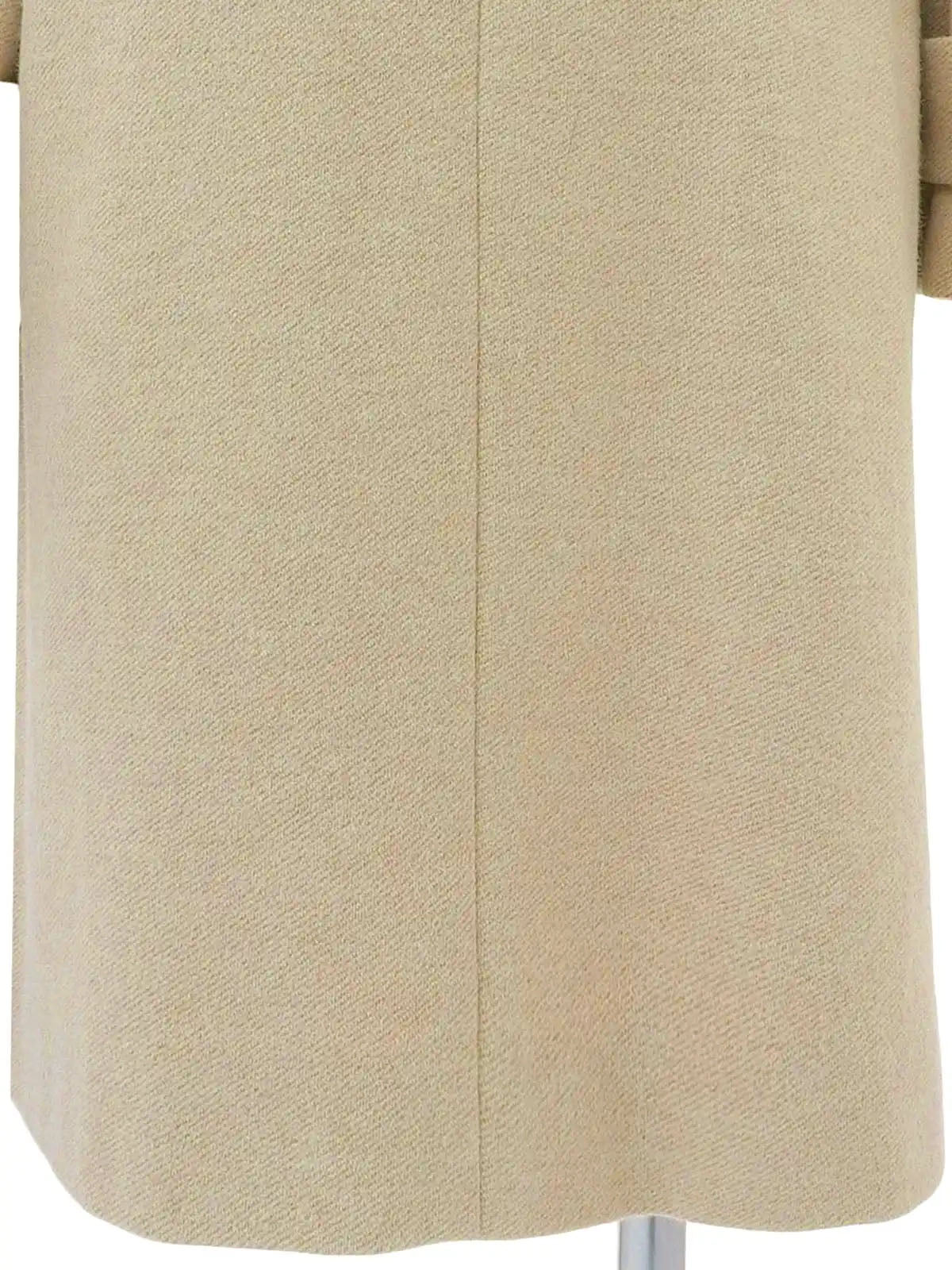 Wool logo button long coat in light beige