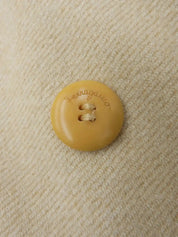 Wool logo button long coat in light beige