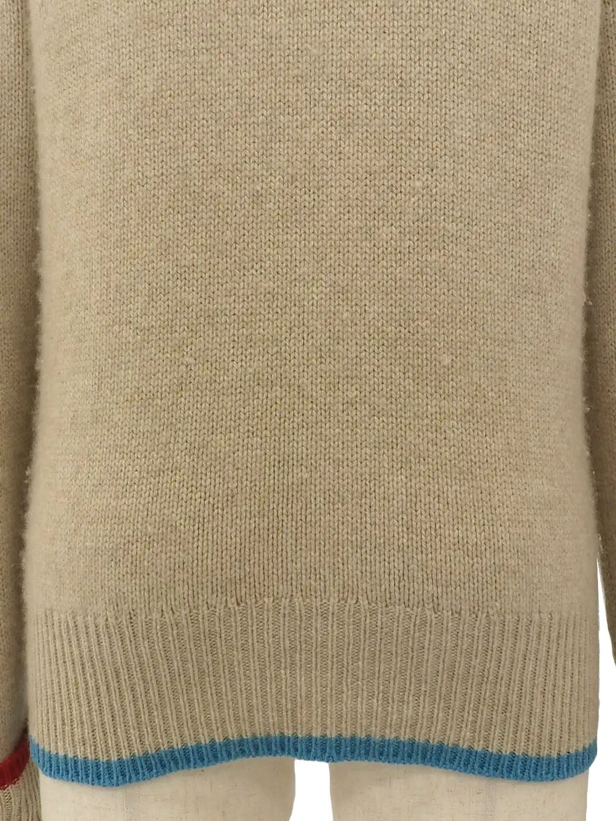カシミアCCマークニットセーター　ベージュ／マルチ