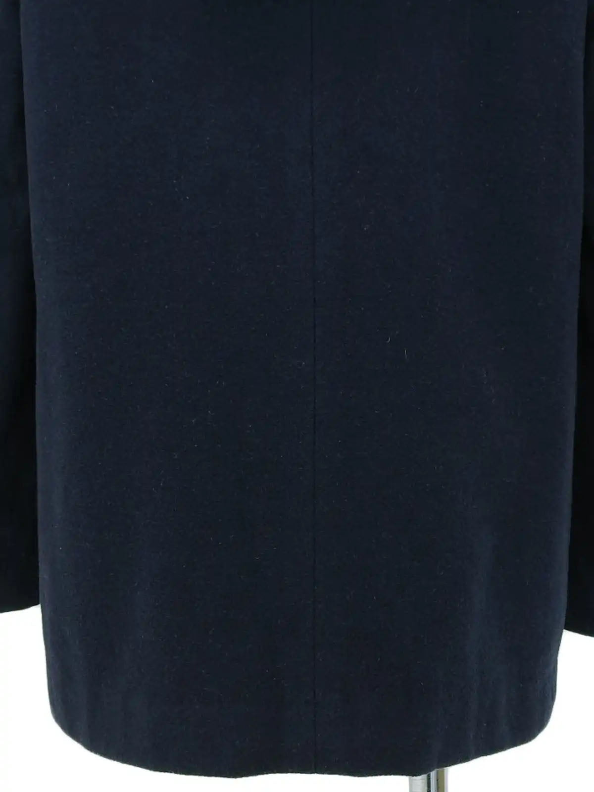Navy Logo Button Hooded Coat