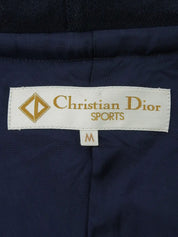 Navy Logo Button Hooded Coat