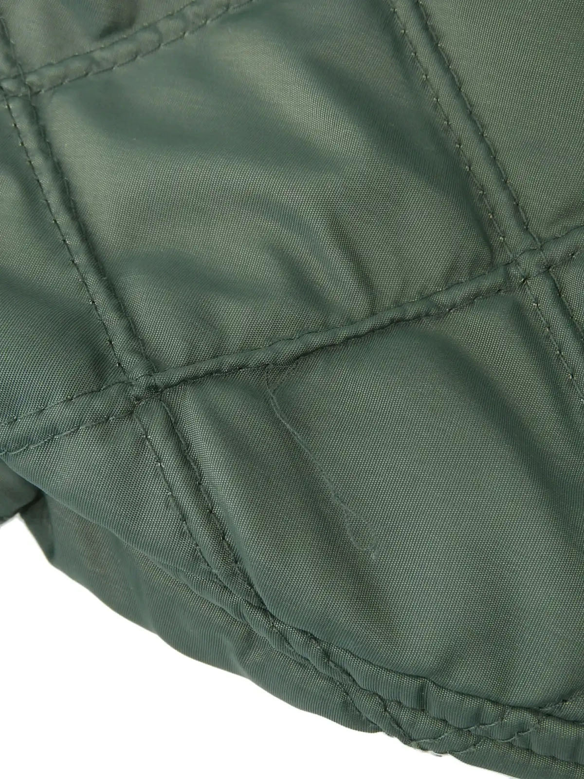 Green logo button quilted coat