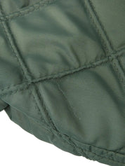 Green logo button quilted coat