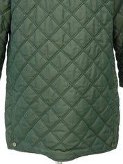 Green logo button quilted coat