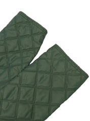 Green logo button quilted coat