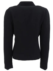 Wool CC Mark Plate Zip-Up Jacket in Black
