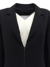 Wool CC Mark Plate Zip-Up Jacket in Black