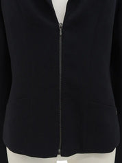 Wool CC Mark Plate Zip-Up Jacket in Black