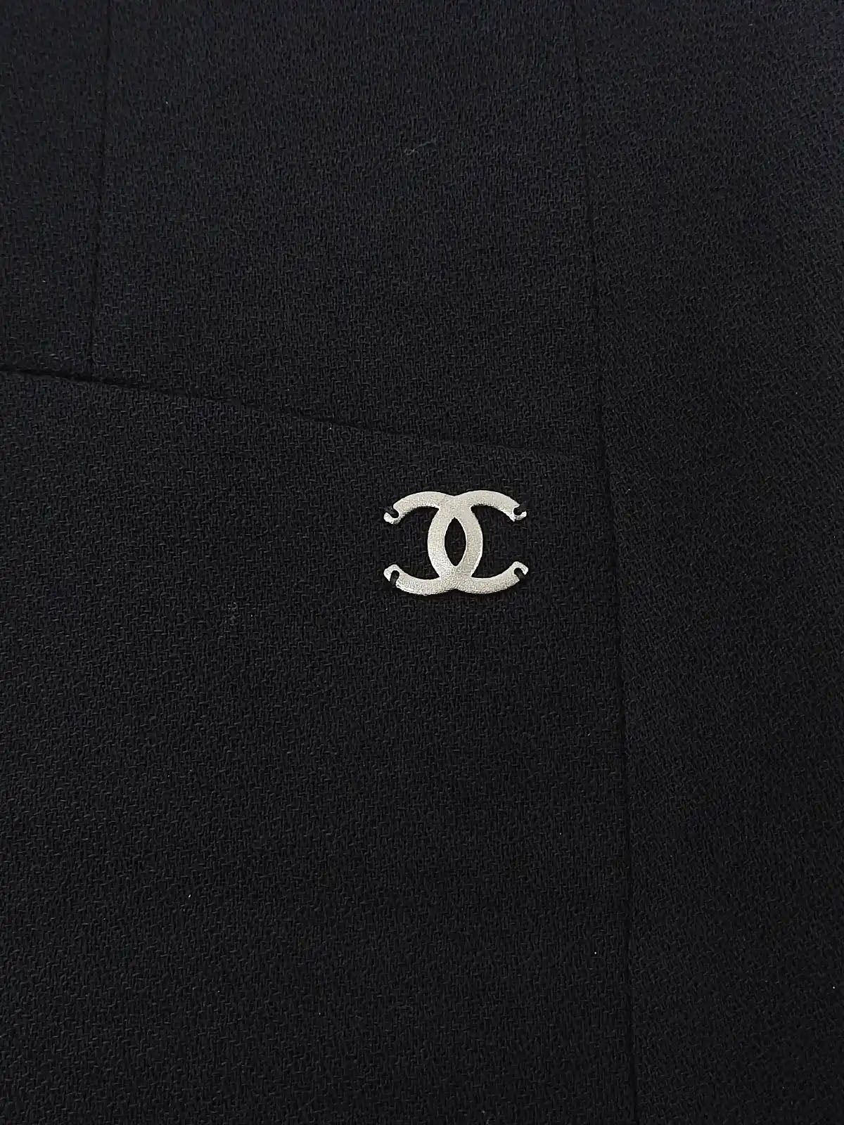 Wool CC Mark Plate Zip-Up Jacket in Black