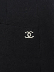 Wool CC Mark Plate Zip-Up Jacket in Black