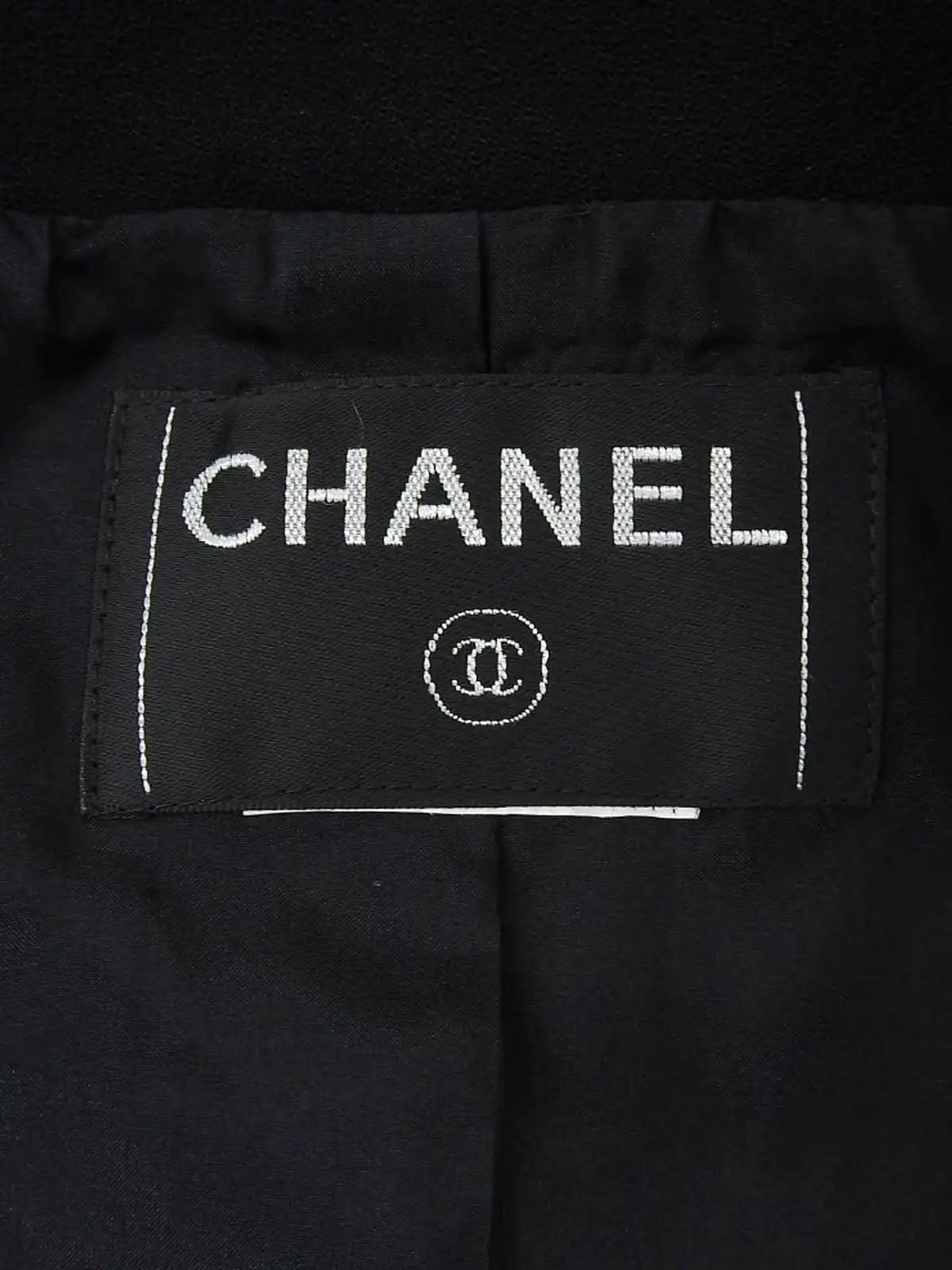 Wool CC Mark Plate Zip-Up Jacket in Black