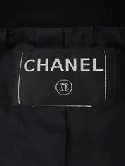 Wool CC Mark Plate Zip-Up Jacket in Black