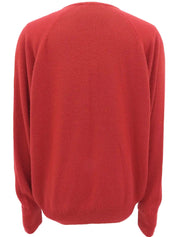 Logo Emblem Embroidered Knitwear Red