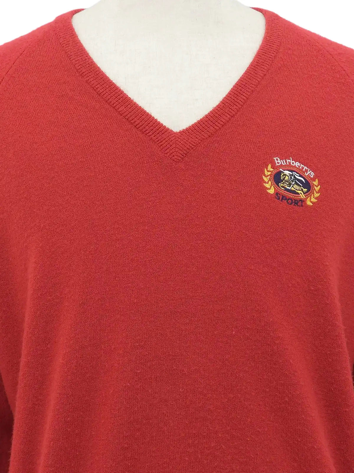 Logo Emblem Embroidered Knitwear Red