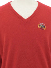 Logo Emblem Embroidered Knitwear Red
