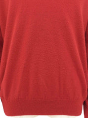 Logo Emblem Embroidered Knitwear Red