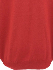 Logo Emblem Embroidered Knitwear Red