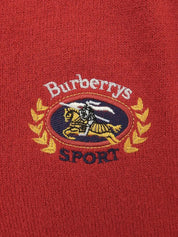 Logo Emblem Embroidered Knitwear Red