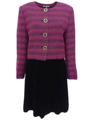 Velour combination design pattern set in fuchsia pink and black