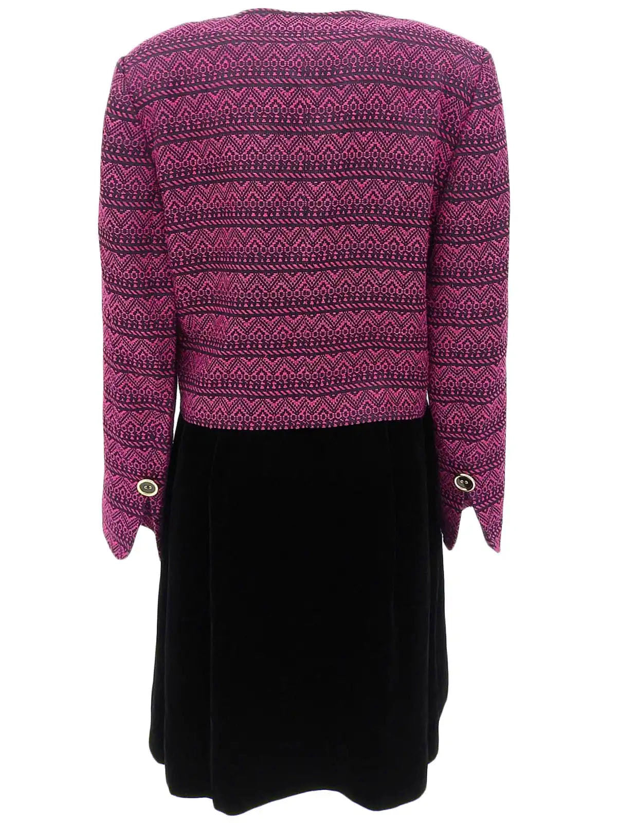Velour combination design pattern set in fuchsia pink and black