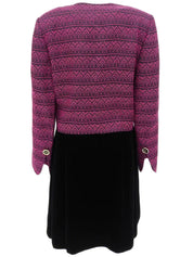 Velour combination design pattern set in fuchsia pink and black