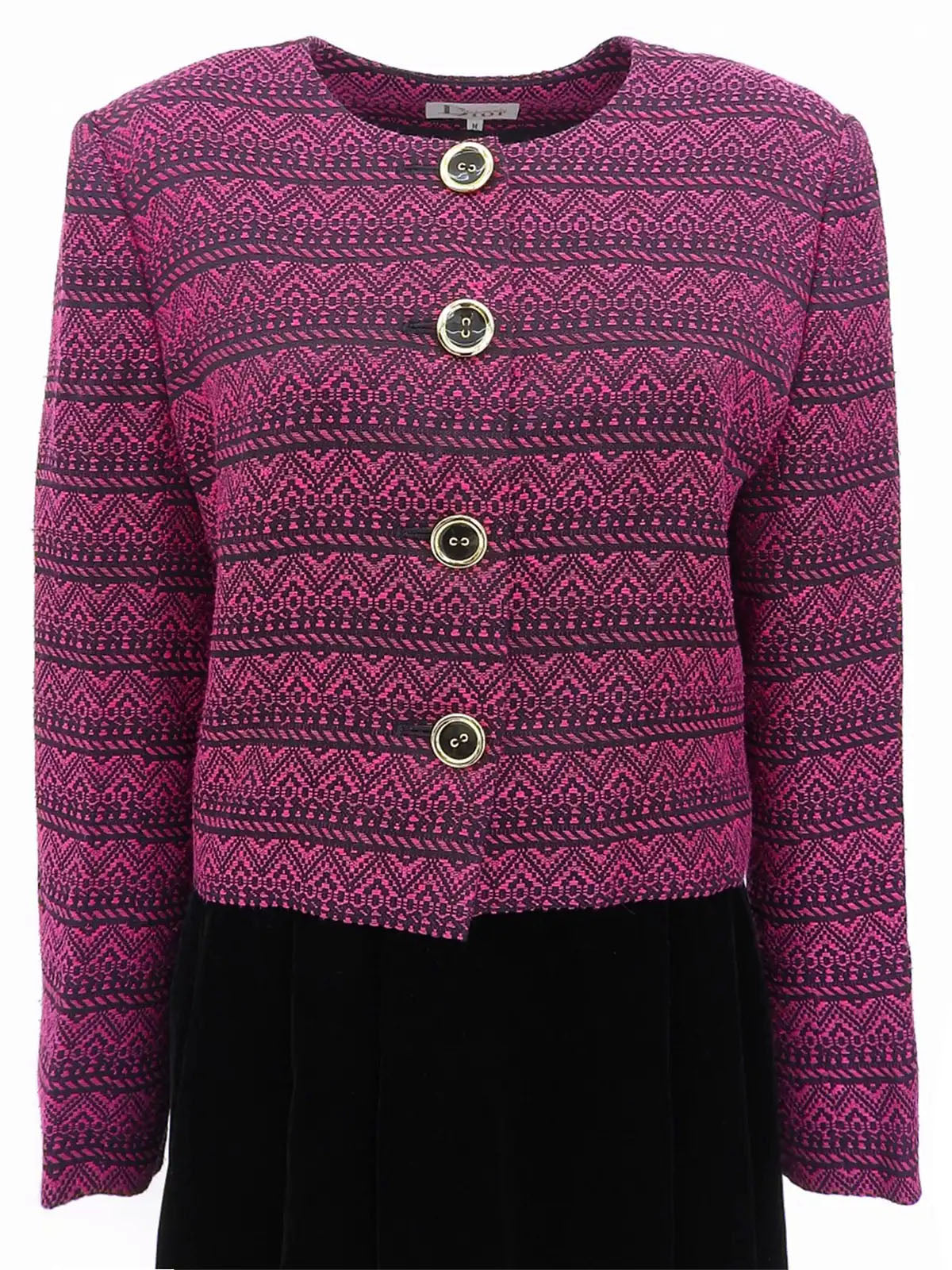 Velour combination design pattern set in fuchsia pink and black