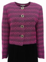 Velour combination design pattern set in fuchsia pink and black