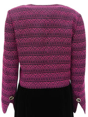 Velour combination design pattern set in fuchsia pink and black