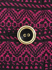 Velour combination design pattern set in fuchsia pink and black