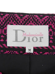 Velour combination design pattern set in fuchsia pink and black