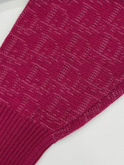 Trotter Pattern Knit Cardigan in Dahlia Purple