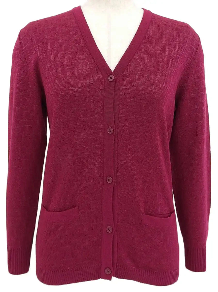 Trotter Pattern Knit Cardigan in Dahlia Purple