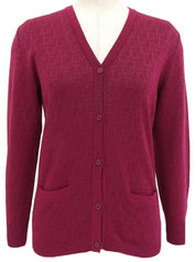 Trotter Pattern Knit Cardigan in Dahlia Purple