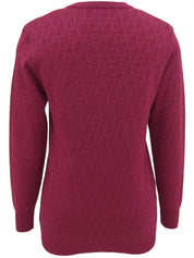 Trotter Pattern Knit Cardigan in Dahlia Purple