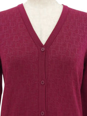 Trotter Pattern Knit Cardigan in Dahlia Purple