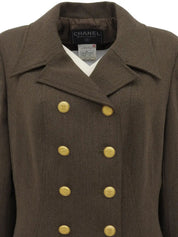 1996 Wool CC Mark Button Double-Breasted Jacket Brown