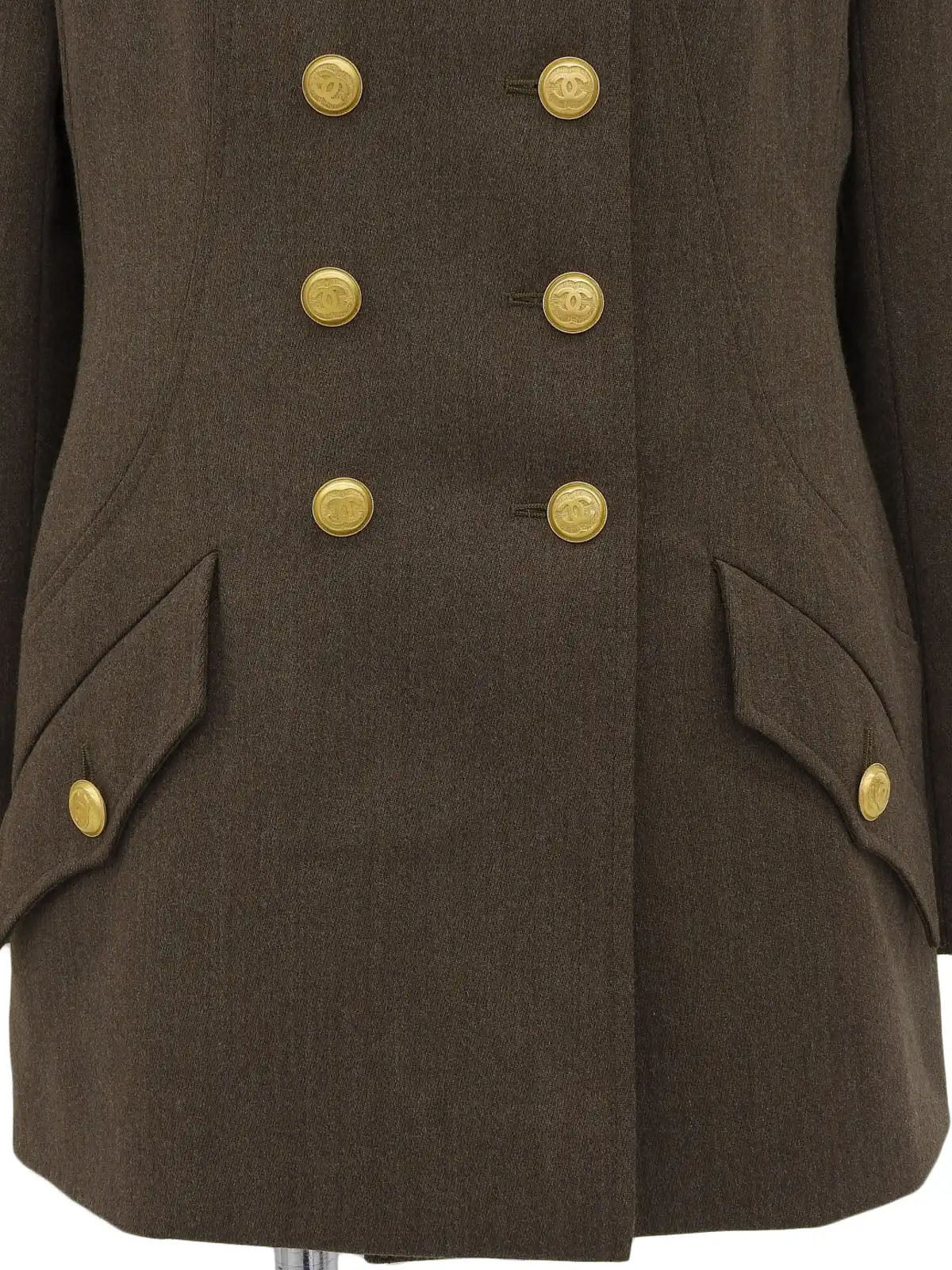 1996 Wool CC Mark Button Double-Breasted Jacket Brown