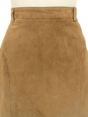 Brown leather skirt