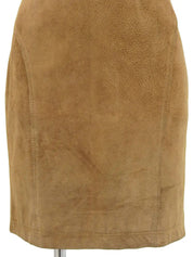 Brown leather skirt